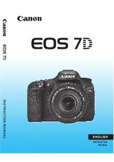 Canon EOS 7D manual. Camera Instructions.